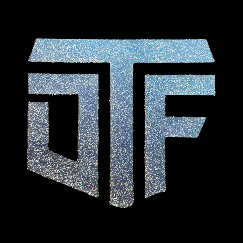 DTF logo extra glitter