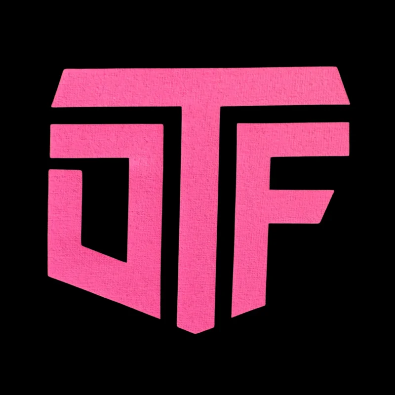 DTF logo neon roze